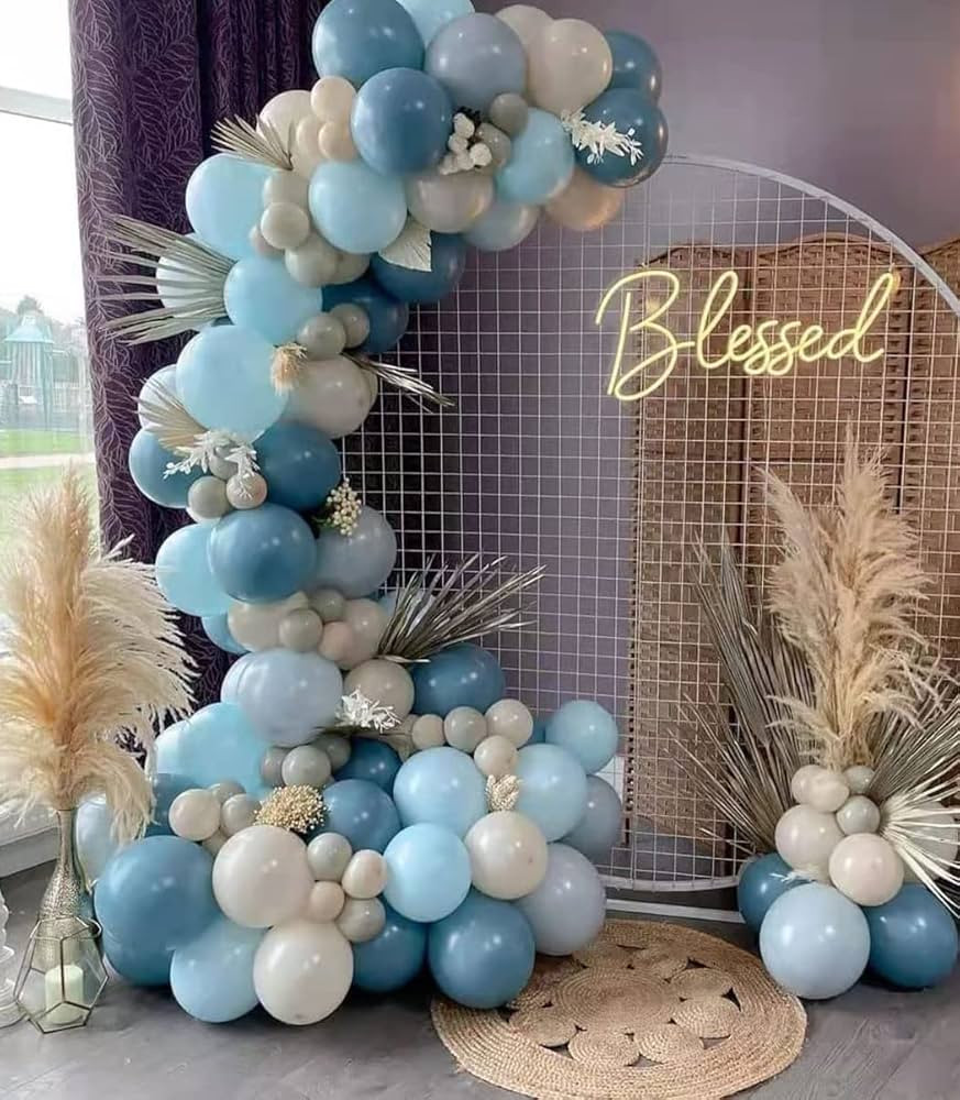Beaumode Blue Balloon Arch Kit Dusty Blue Baby Blue Balloons for Baby Shower Boy Birthday Gender ... | Amazon (US)