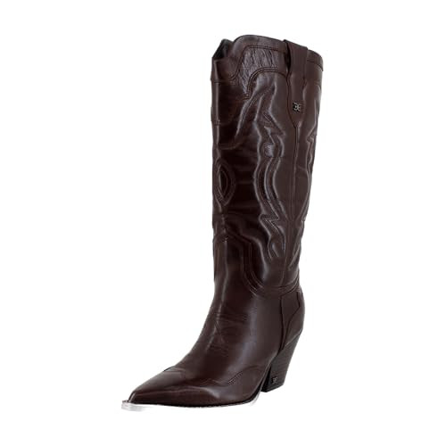 Sam Edelman Women's James Western Boot Spiced Pecan Wide Calf 8 Medium | Amazon (US)