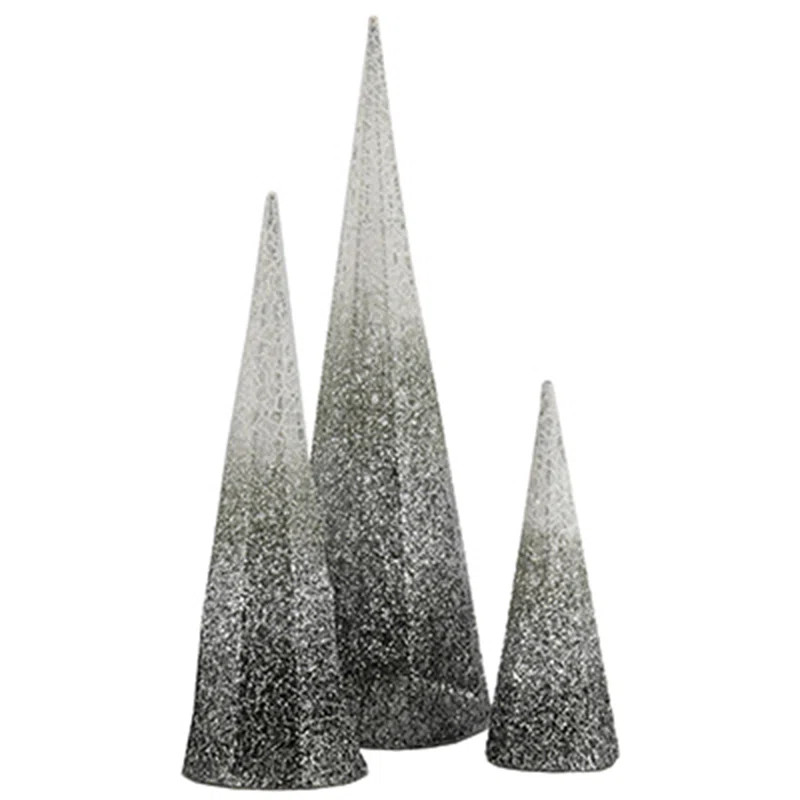 Modern Glitter Trees - Set of 3 (Set of 3) | Wayfair North America