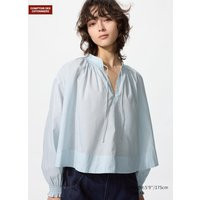 Uniqlo - Katoenen Blouse (print) - Lichtblauw - L | Uniqlo NL