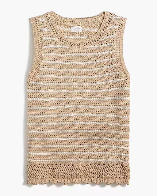 Striped crochet sweater-tank | J.Crew Factory