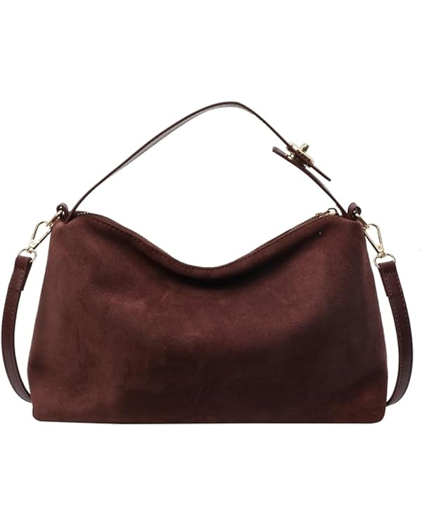 Women Slouchy Suede Satchels Shoulder Bag Faux Suede Hobo Bags Crossbody Phone Purse Top-Handle T... | Amazon (US)