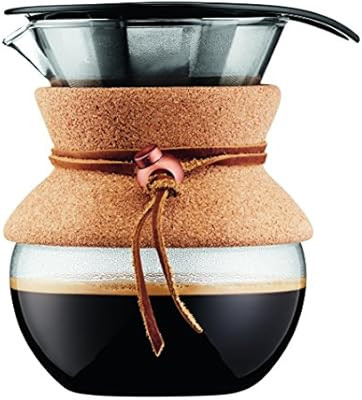 Bodum Pour Over Coffee Maker with Permanent Filter, 17 oz, Cork Band | Amazon (US)