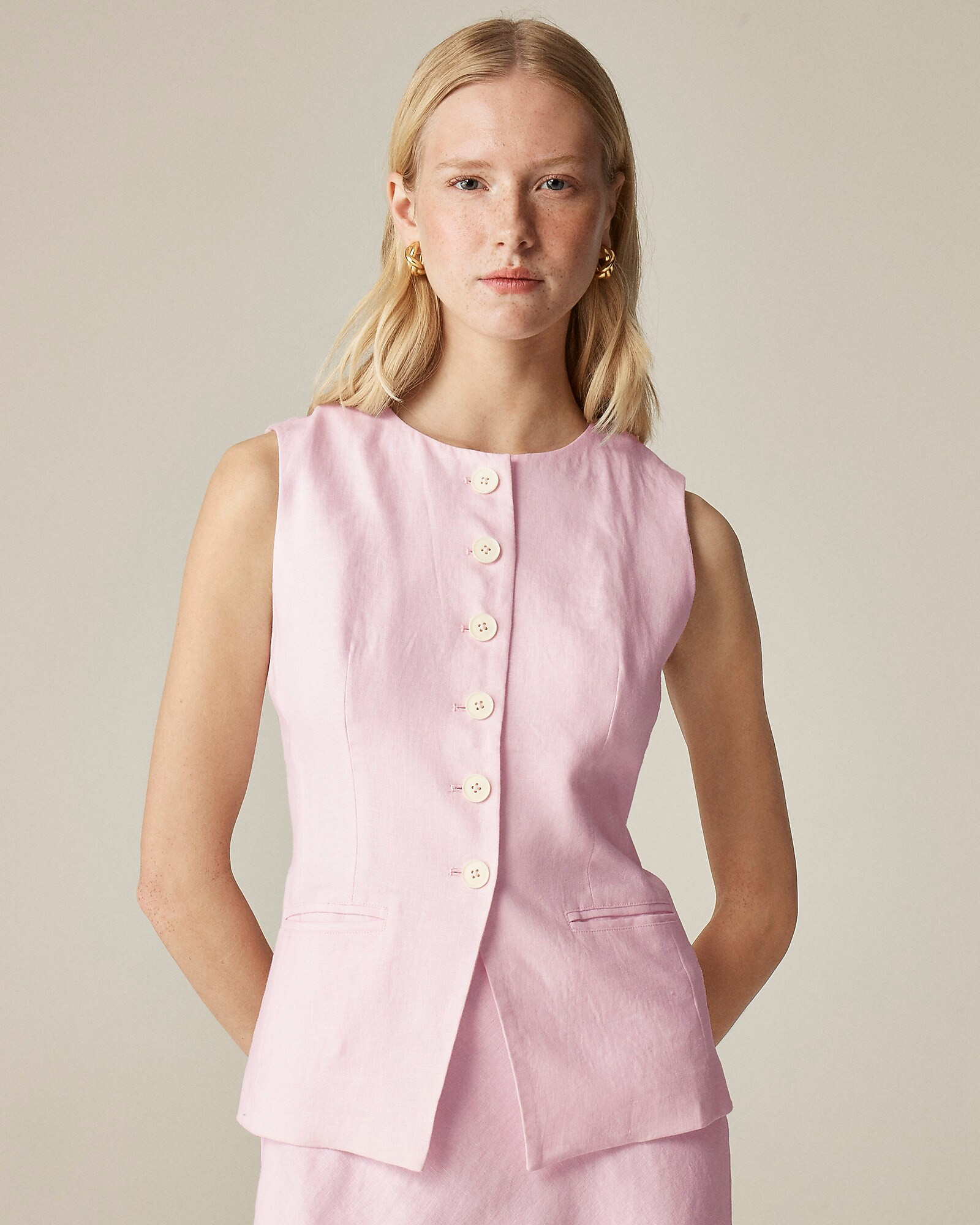 Cutaway vest top in linen | J. Crew US