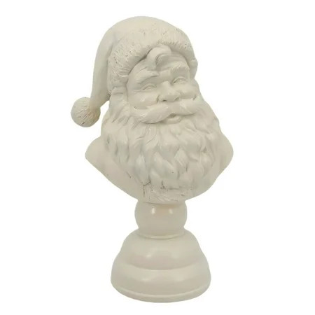 Santa Bust Christmas Tabletop Decoration, 5.9 Inch White Resin Holiday Figurine, Vintage Santa Claus Statue for Mantel, Shelf, Entryway & Elegant Festive Home Decor Gift | Walmart (US)