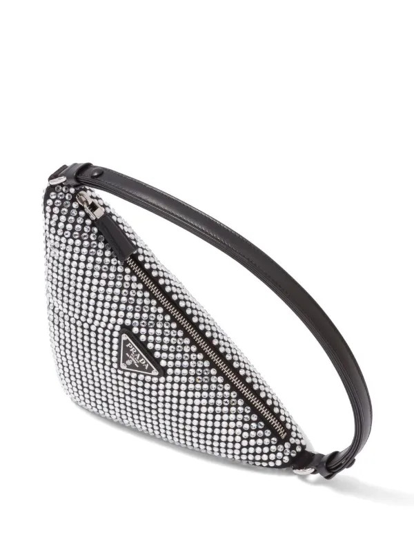 Prada Triangle crystal-embellished Mini Bag - Farfetch | Farfetch Global