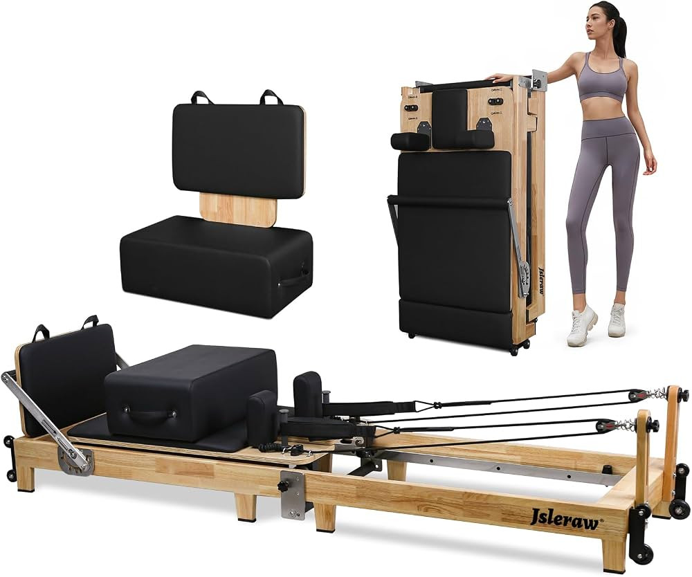 Pilates Reformer Machine Folding Pilates Reformer Oak Pilates Exercise Bed Home Multifunctional S... | Amazon (US)