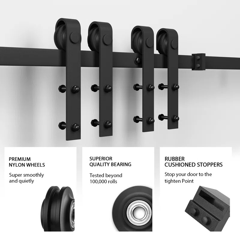 Classic Design Sliding Standard Double Barn Door Hardware Kit (Not Include Door) | Wayfair North America