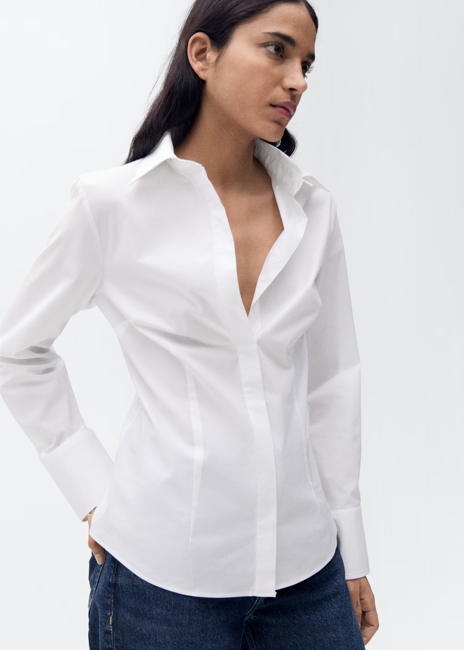 Fitted cotton shirt - Women | MANGO USA | Mango (US/MX/AU)