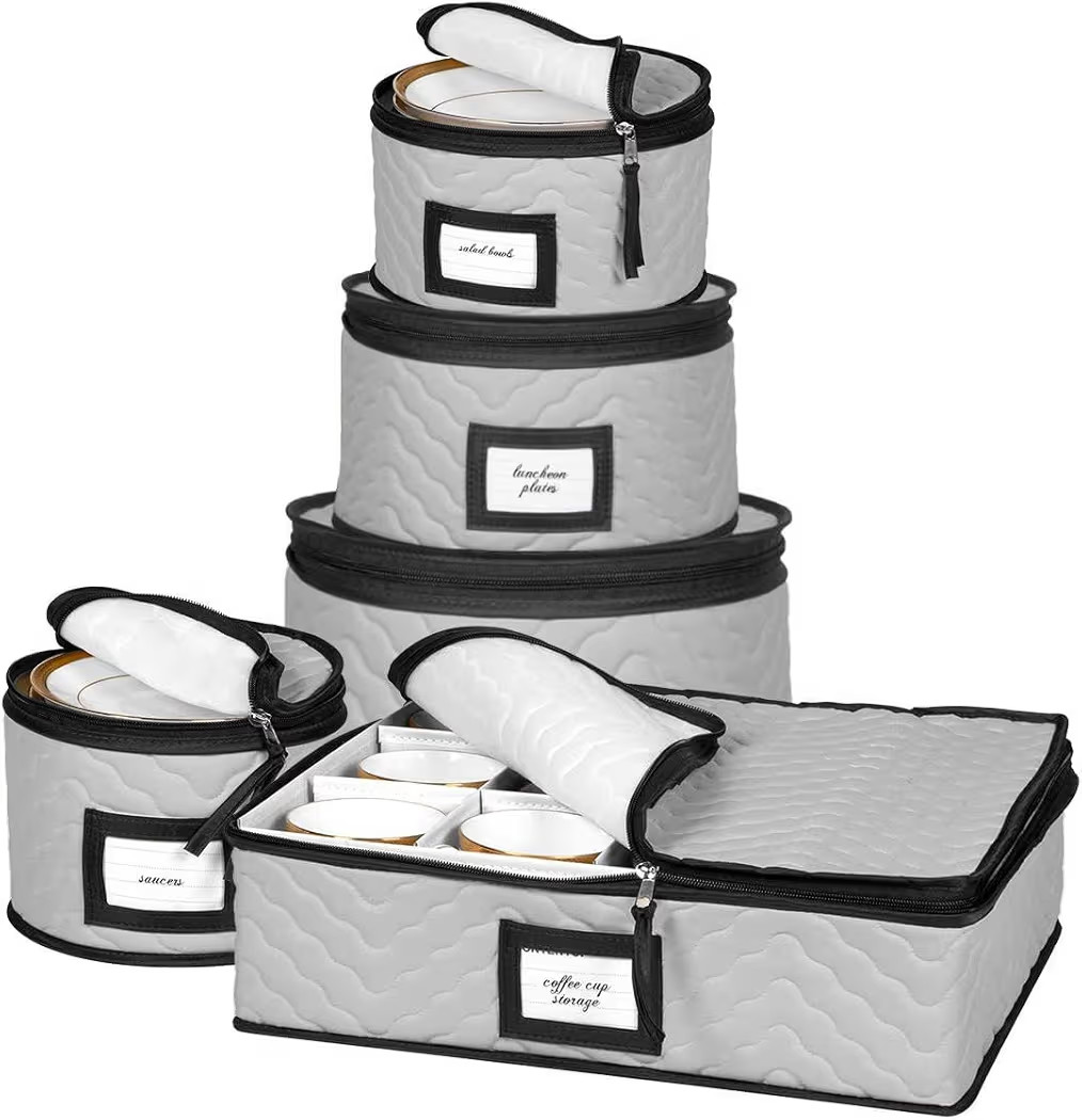 China Storage Containers 5-Piece Set Moving Boxes for Dinnerware, Glasses, Plates, Mugs and Sauce... | Amazon (US)