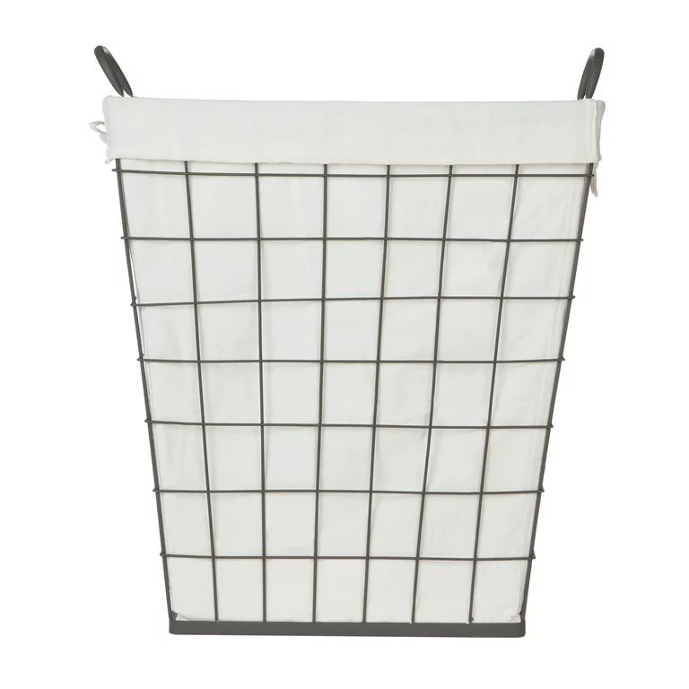 Better Homes & Gardens Heavy-Gauge Wire Laundry Basket, Dark Zinc, 20 in x 15 in x 25 in | Walmart (US)