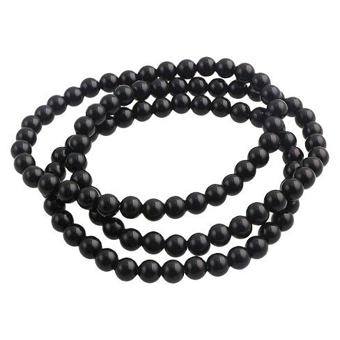 Women's 3 pc Acrylic Bracelet set - Black Colored | Target