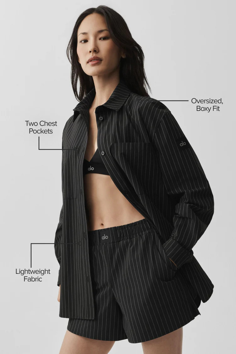 Pinstripe Daylight Button Down Long Sleeve | Alo Yoga (US)
