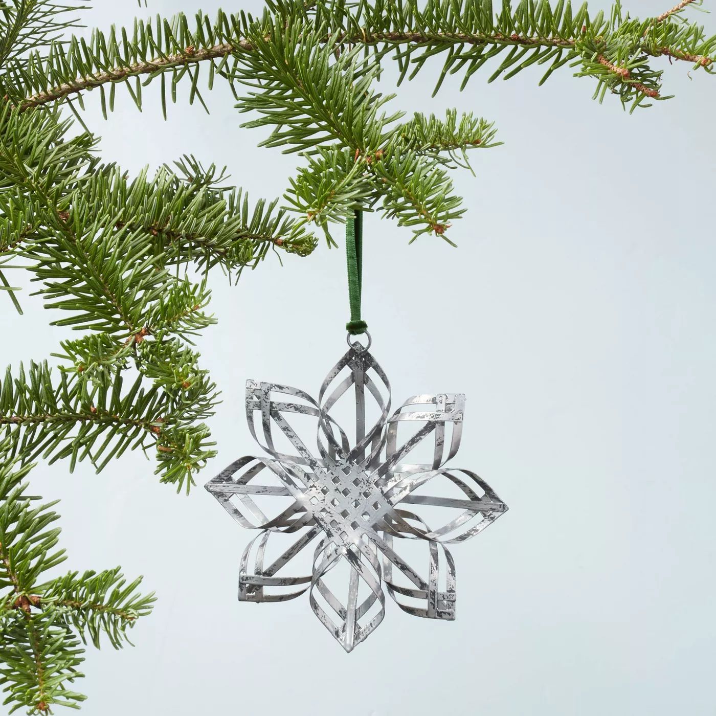 Ornate Metal Star Ornament Rumbled Silver - Hearth &#38; Hand&#8482; with Magnolia | Target