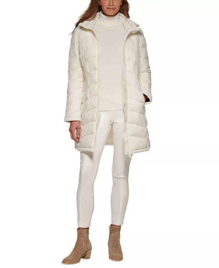 Calvin Klein Women's Hooded Packable Puffer Coat, Created for Macy's & Reviews - Coats & Jackets ... | Macys (US)