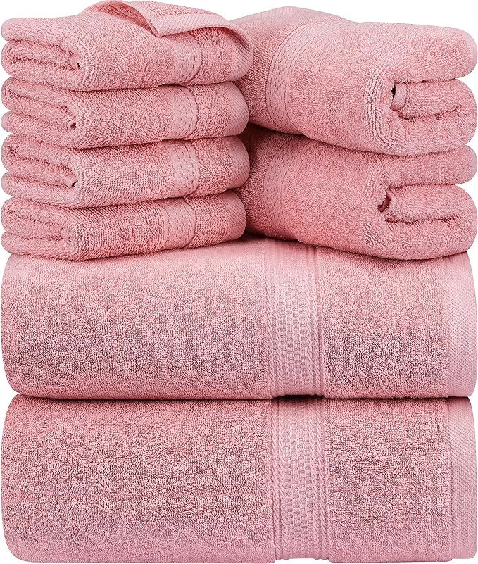 Utopia Towels 8-Piece Premium Towel Set, 2 Bath Towels, 2 Hand Towels, and 4 Wash Cloths, 600 GSM... | Amazon (US)