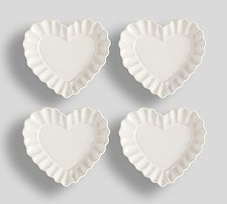 Heirloom Scalloped Heart Stoneware Appetizer Plates - Set of 4 | Pottery Barn (US)