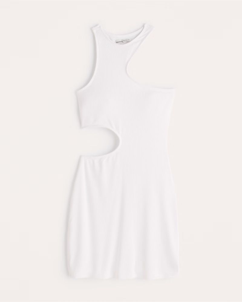 Asymmetrical Cutout Knit Mini Dress Coverup | Abercrombie & Fitch (US)