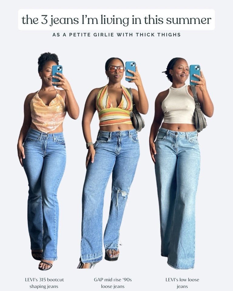 Short girl friendly jeans for summer ! These styles are all super comfy and curve friendly. Gap Jeans and Levi’s always deliver with the best petite jeans options. 

#LTKootd #LTKPetite #LTKSaleAlert