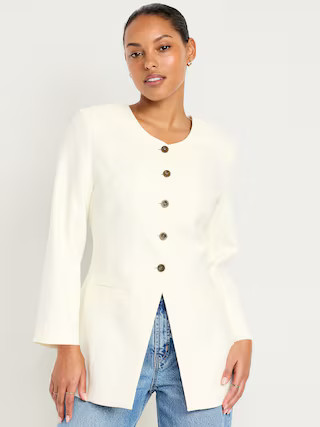 Fitted Long Blazer | Old Navy (US)