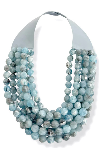 Carla Blue Faceted Bead Statement Necklace | The Willow Tree