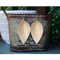 Leather Earrings, Leaf, Petal, Joanna Gaines Inspired, OVER 40 COLORS, Gold Leather Earrings, Silver Leather, Pinched Earrings, Leaf Shaped | Etsy (US)