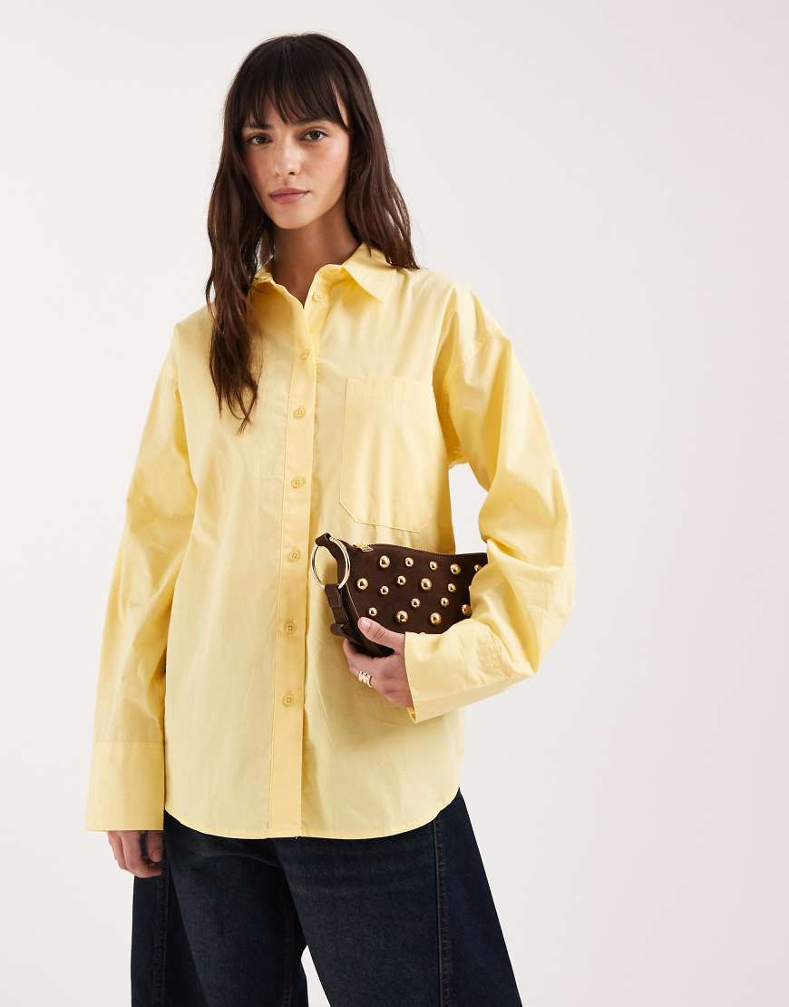 ASOS DESIGN classic cotton shirt in yellow | ASOS (Global)