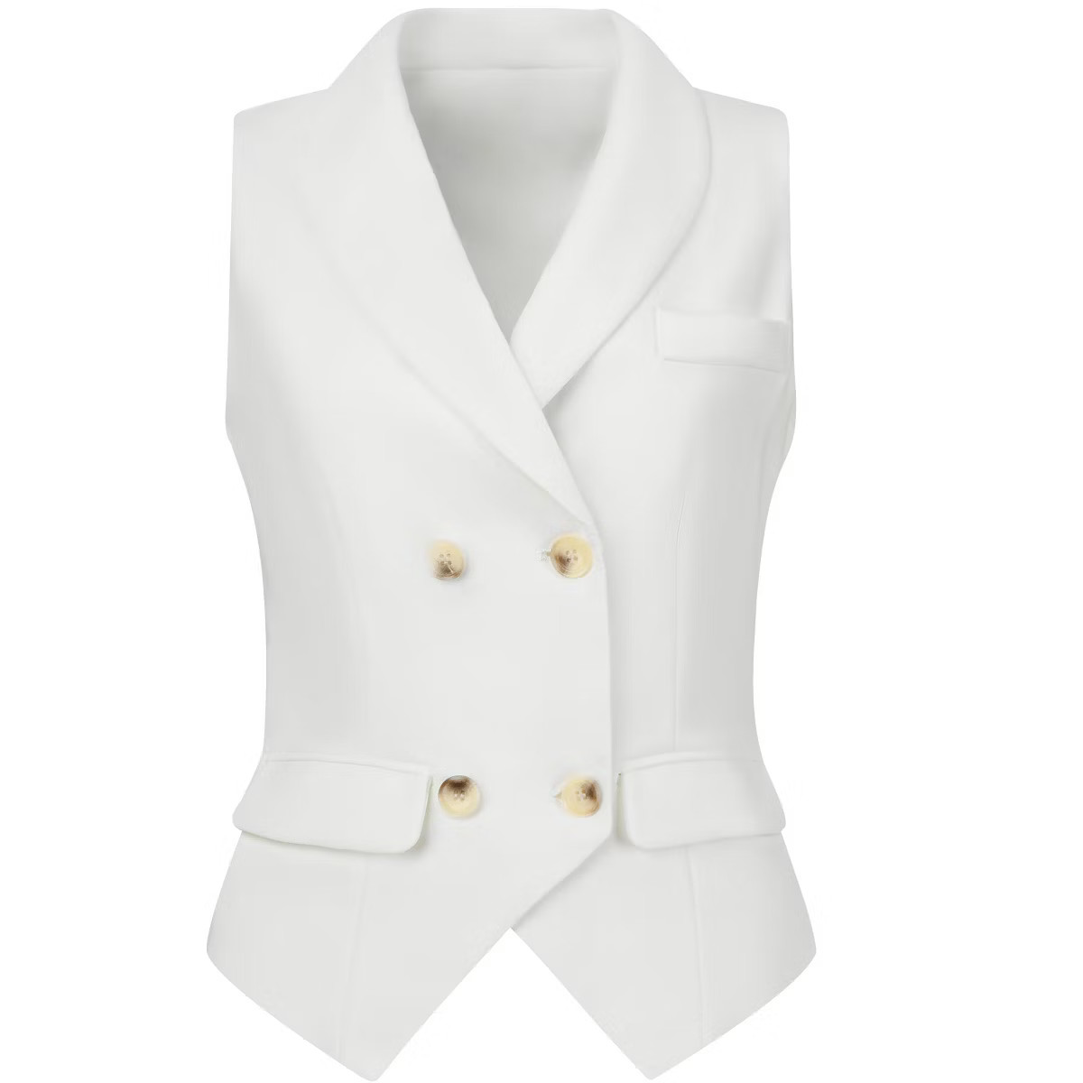 INSPIRE CHIC Women's Lapel Collar Dressy Versatile Racerback Waistcoat Suit Vest Small White | Target