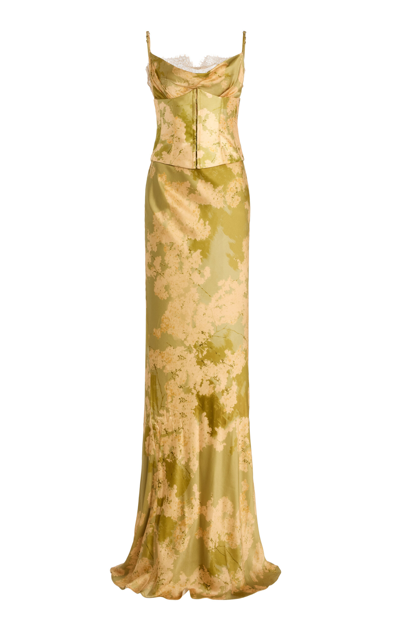 Cleodora Corseted Silk-Blend Satin Maxi Dress | Moda Operandi (Global)