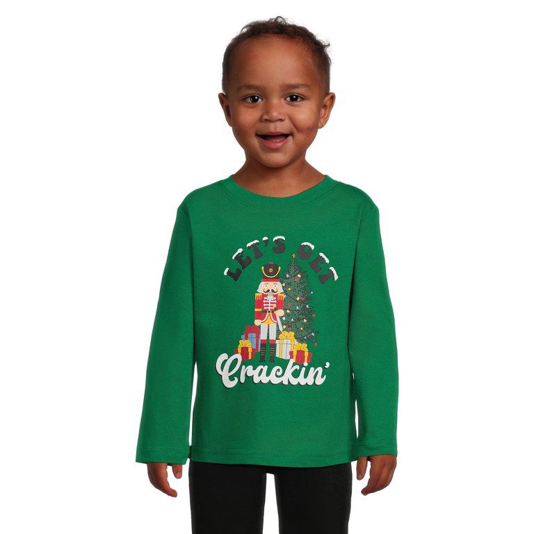 Holiday Time Toddler Boy Christmas Long Sleeve T-Shirt, Sizes 12M-5T | Walmart (US)