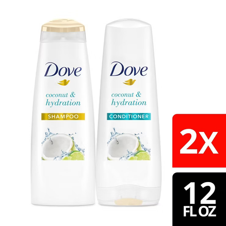 Dove Beauty Coconut and Hydration Shampoo & Conditioner - 2pk/24 fl oz | Target