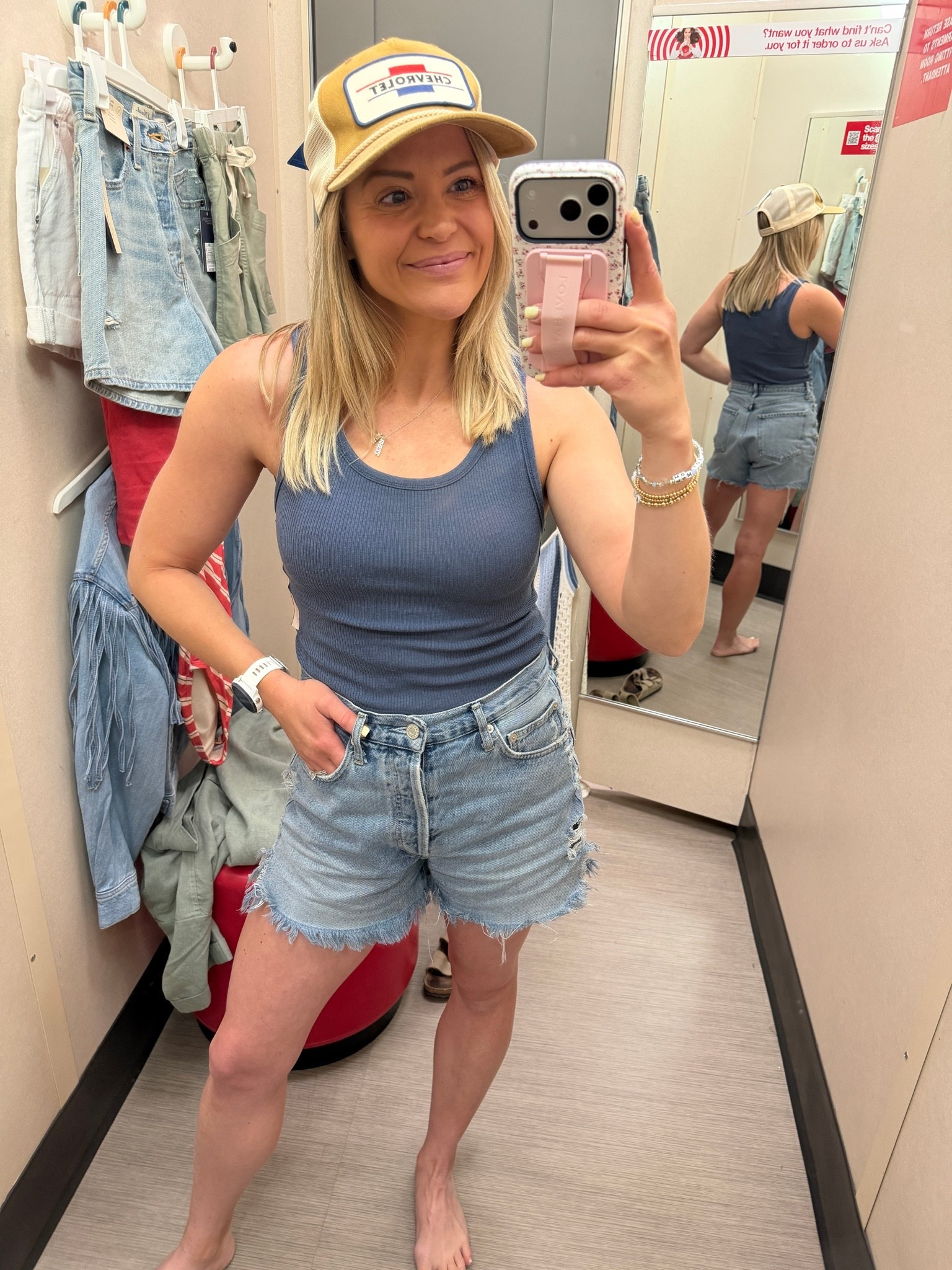 Cute easy tank $8, in an XS
agolde shorts 
$15 trucker hat - target

#LTKootd #LTKmomlife
