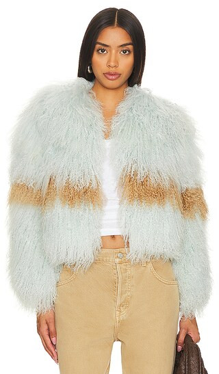 Georgina Jacket in Powderblue/tan | Revolve Clothing (Global)