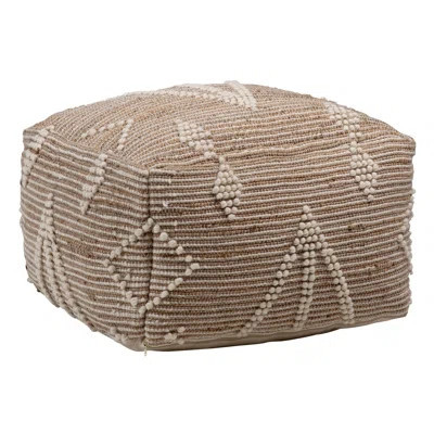 Bridgewater 26" x 26" Hand-braided Jute and Wool Pouf | Wayfair North America