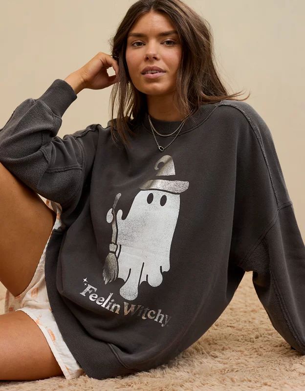 Aerie Halloween Big Chill Crew Sweatshirt | American Eagle Outfitters (US & CA)