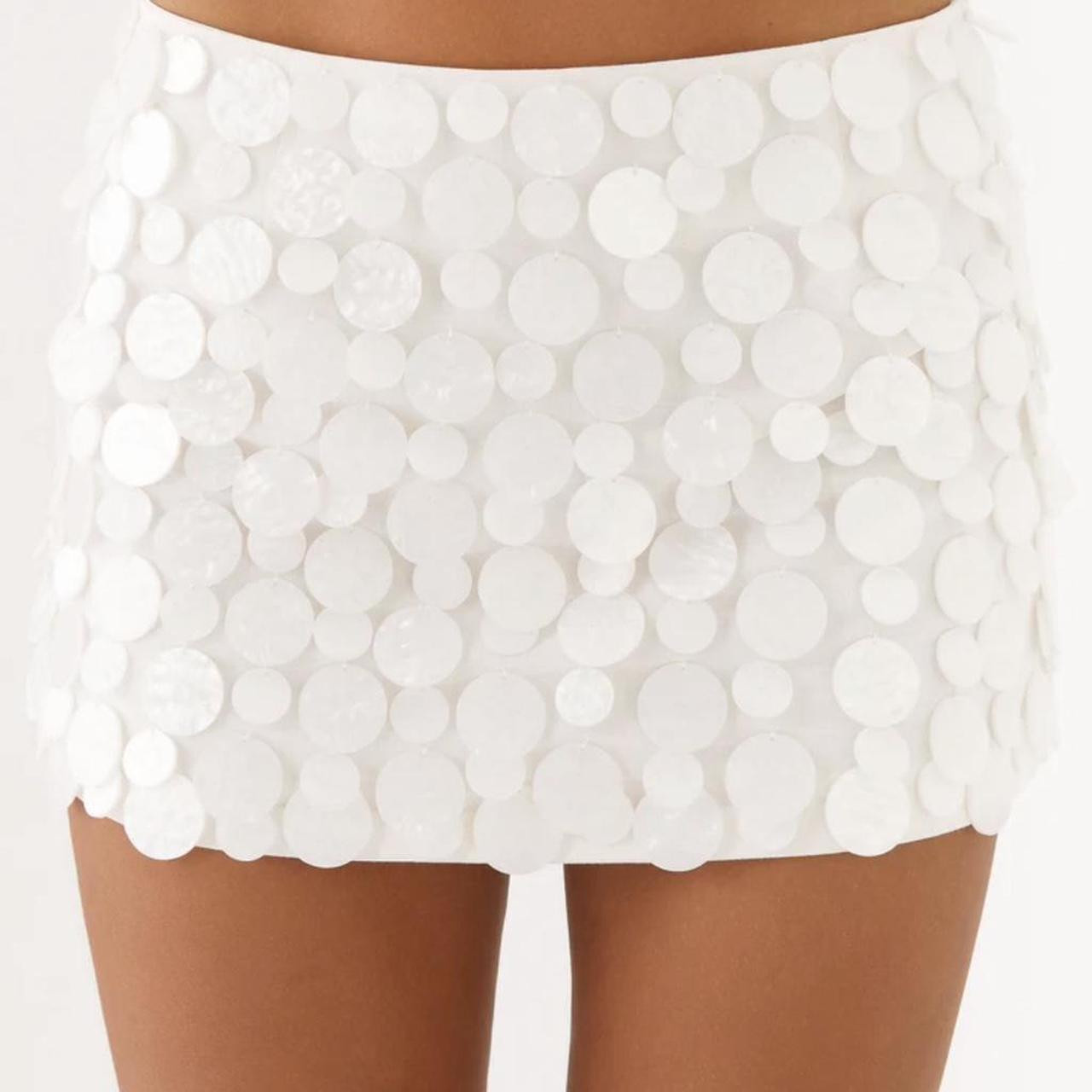 Peppermayo Movie Star Miniskirt in Pearl/White color... | Depop | Depop US