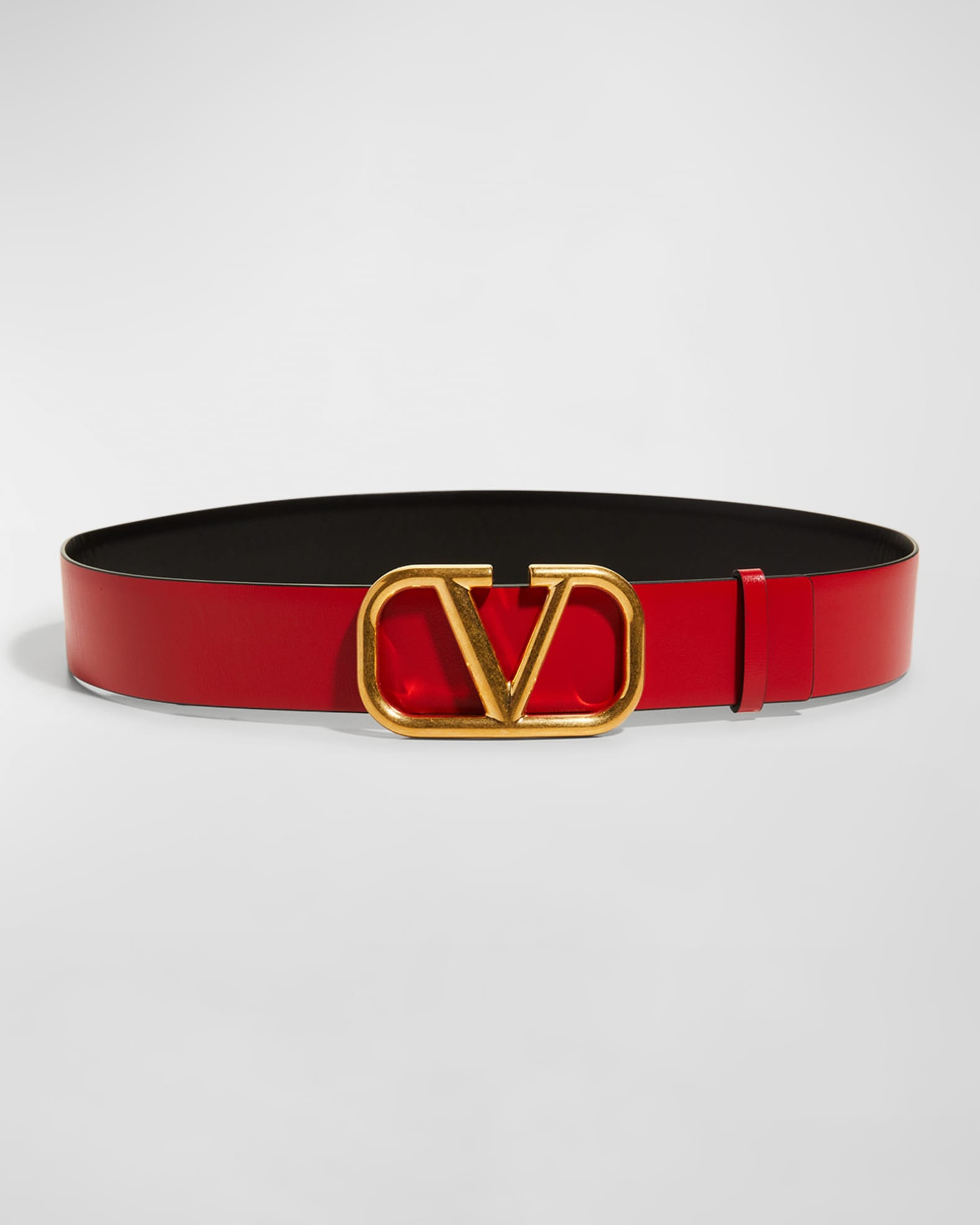 Valentino Garavani VLOGO Leather Belt | Neiman Marcus