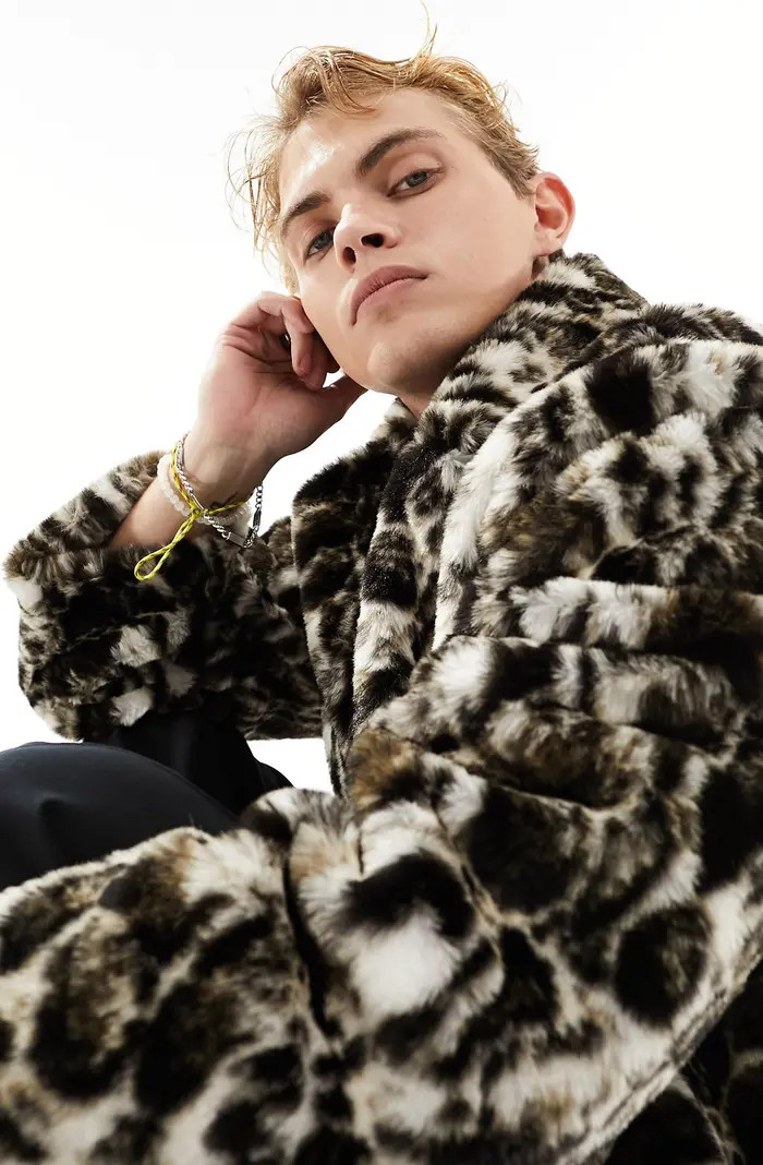 ASOS DESIGN Oversize Leopard Print Faux Fur Coat | Nordstrom | Nordstrom