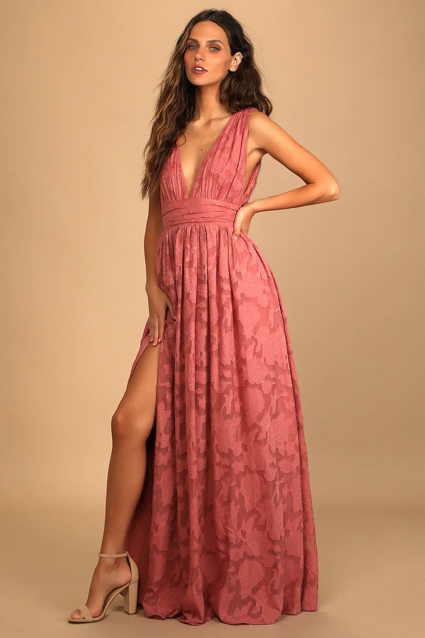 Sweet Sophistication Vintage Rose Burnout Floral Maxi Dress | Lulus (US)