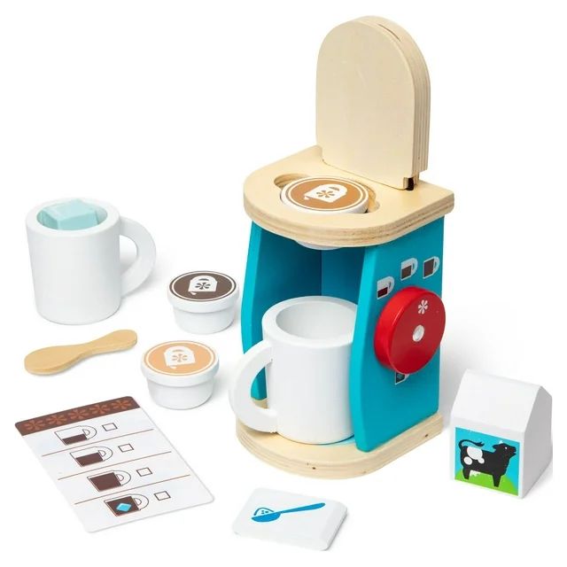 Melissa & Doug 11-Piece Brew and Serve Wooden Coffee Maker Set - Play Kitchen Accessories | Walmart (US)