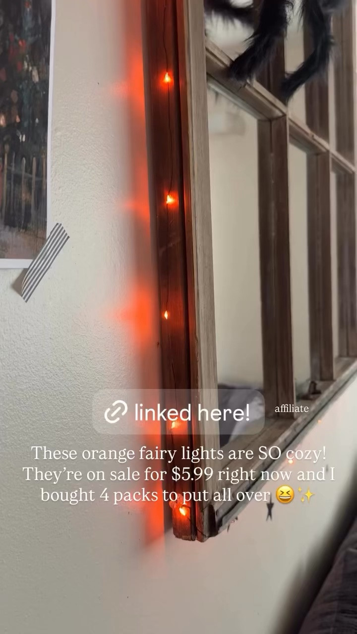 These orange fairy lights are so cozy! And on sale for $5.99! I grabbed a bunch to add all over 😍 #fairylights #halloween #halloweendecor

#LTKHome #LTKmomlife #LTKSeasonal