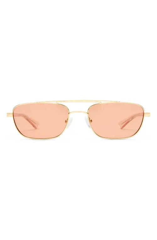 Le Specs Le Mimi 57mm Aviator Sunglasses in Gold/cinnamon Tint at Nordstrom | Nordstrom