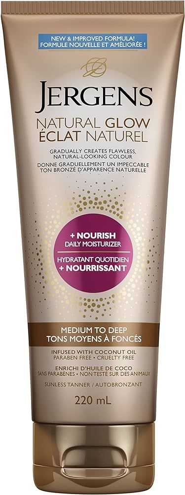Jergens Natural Glow +Nourish Daily Moisturizer & Gradual Sunless Self Tanning Body Lotion for Dr... | Amazon (CA)