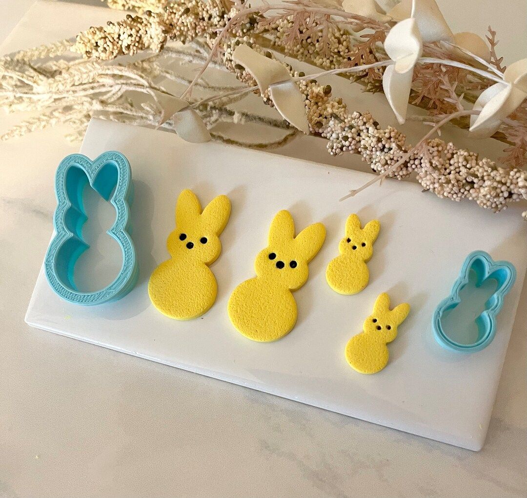 Peeps Bunny Shape Clay Cutter, Bunny Cutter, Easter Themed, Cookie Cutter, Small & Large, 3D Poly... | Etsy (US)