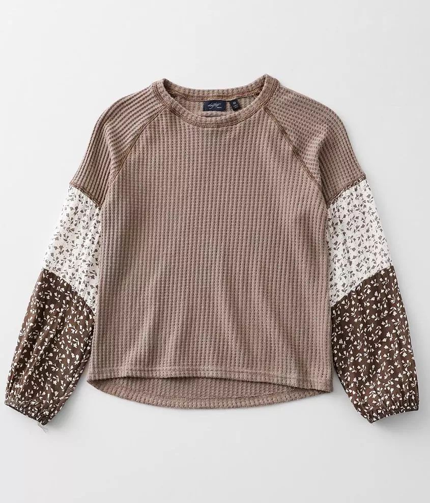Girls - Brushed Waffle Knit Top | Buckle