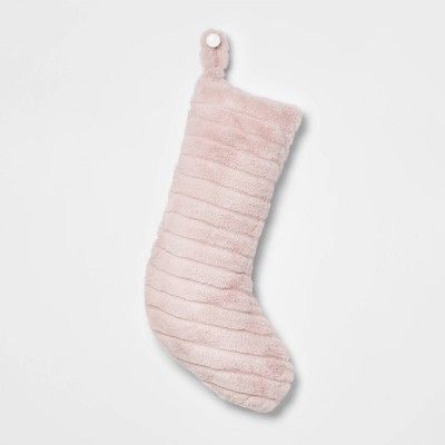 Cut Faux Fur Christmas Stocking Blush - Wondershop™ | Target
