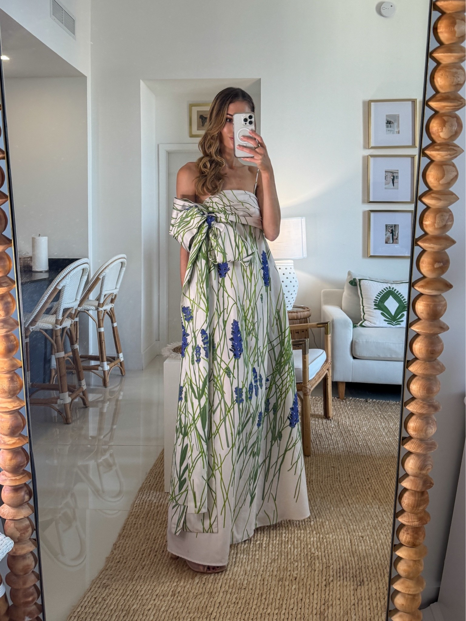 Bernadette Martin Dress. 💫 Wearing a size 34 / US 2. I'm 5'10" for reference. Tags: bernadette martin dress, bernadette dress dupe, bernadette dress dupes, floral black tie dress, floral wedding guest dress, summer wedding guest dress, garden party maxi dress, off the shoulder formal dress, floral evening gown, black tie floral dress