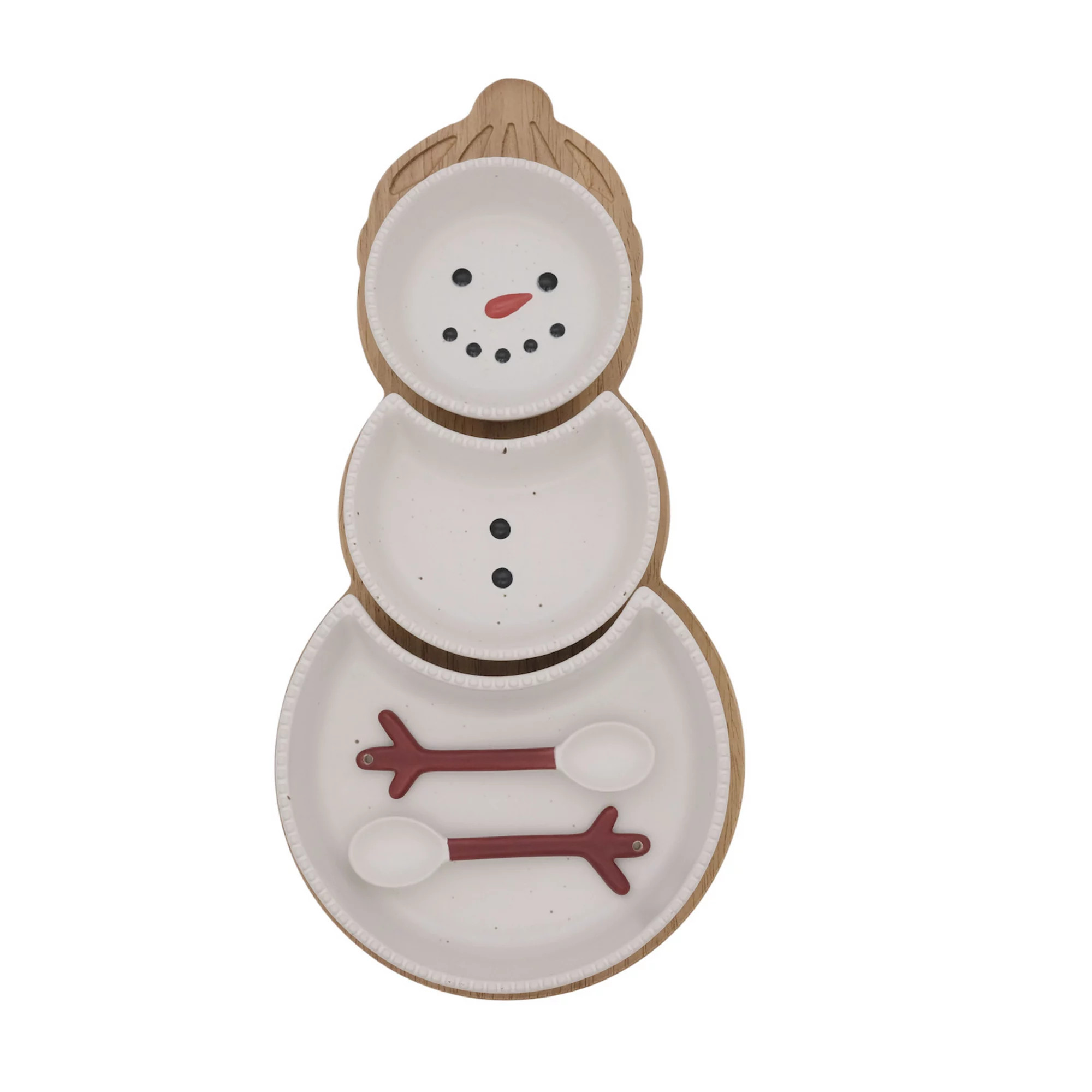 St. Nicholas Square® 6-Piece Snowman Ceramic Serving Tray & Spoons Set | Kohl's