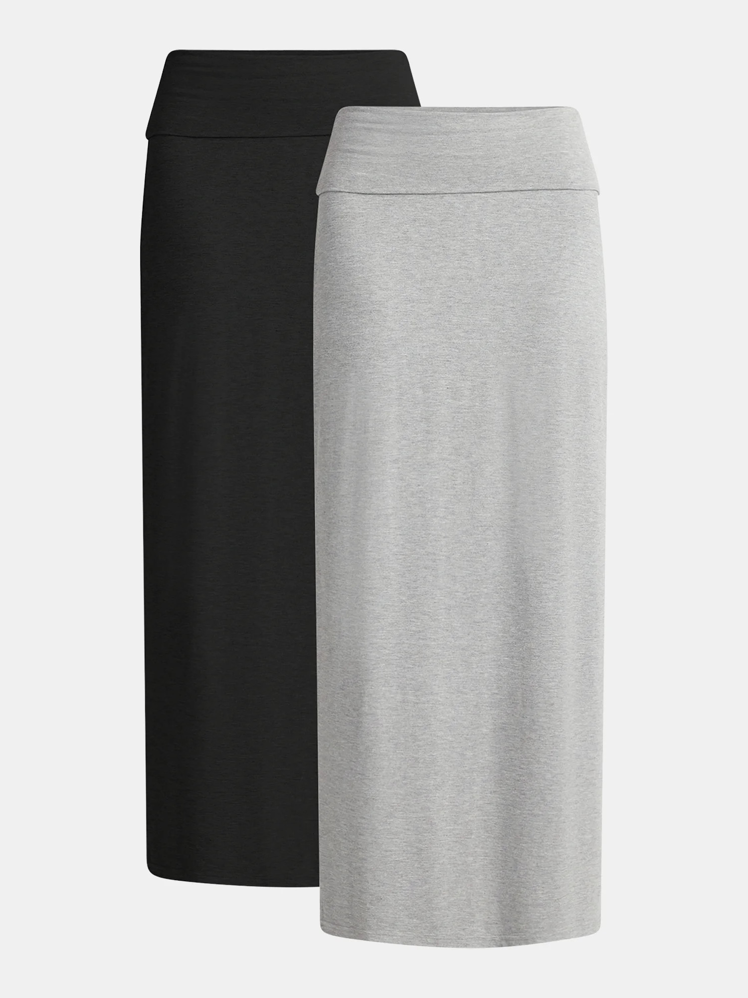 No Boundaries Knit Foldover Slit Maxi Skirt, 2-Pack, Women's | Walmart (US)