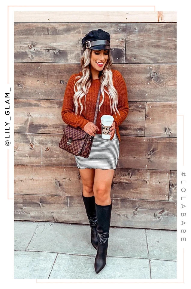 Fine Time Block Heel Knee High Boots | Black | MISS LOLA